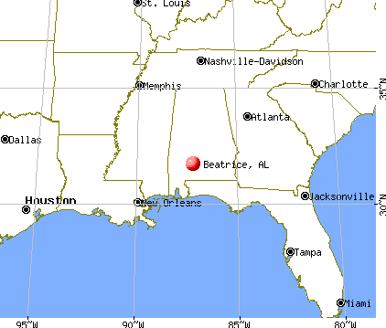 Beatrice, Alabama map