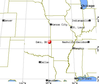 Oaks, Oklahoma map