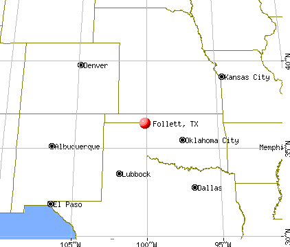 Follett, Texas map