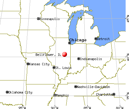 Bellflower, Illinois map