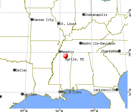 Myrtle, Mississippi map