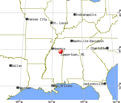Jumpertown, Mississippi map