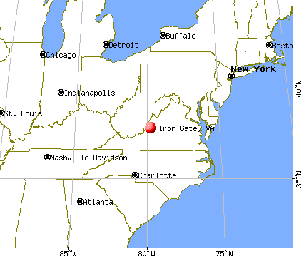 Iron Gate, Virginia map