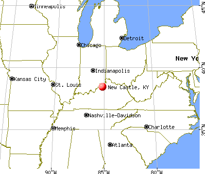 New Castle, Kentucky map