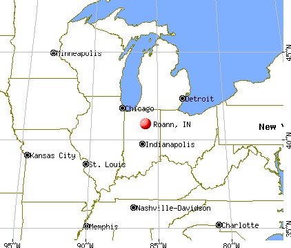 Roann, Indiana map