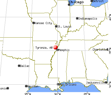 Tyronza, Arkansas map