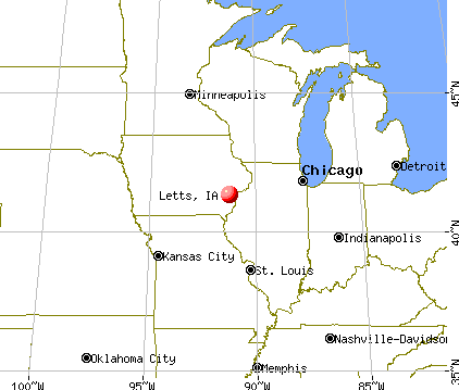 Letts, Iowa map