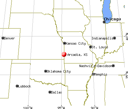 Arcadia, Kansas map