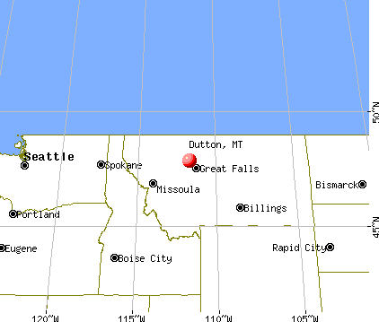 Dutton, Montana map