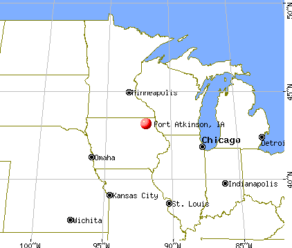 Fort Atkinson, Iowa map