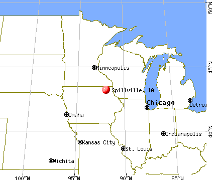 Spillville, Iowa map
