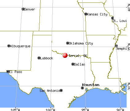 Terral, Oklahoma map