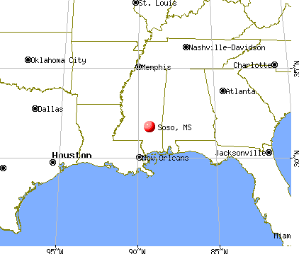 Soso, Mississippi map