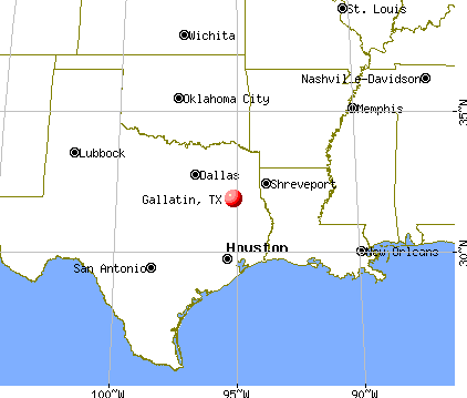 Gallatin, Texas map