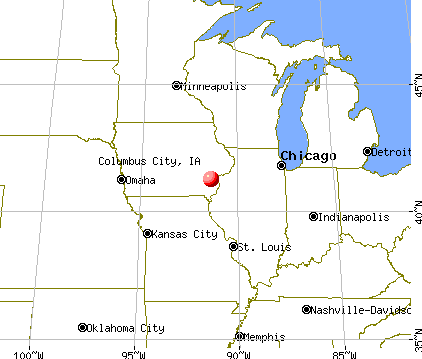 Columbus City, Iowa map