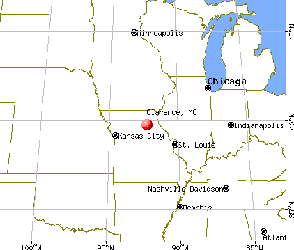 Clarence, Missouri map