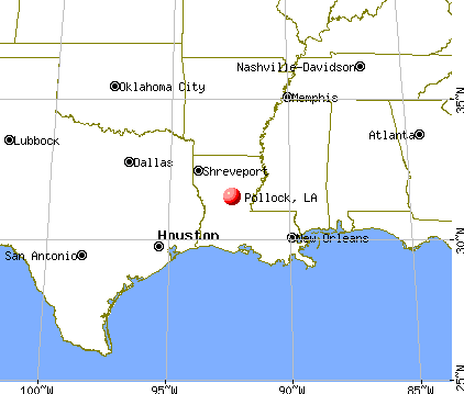 Pollock, Louisiana map