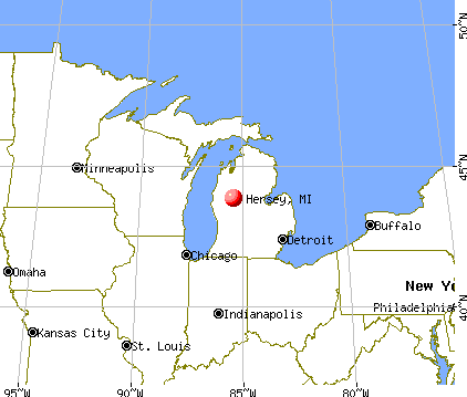 Hersey, Michigan map