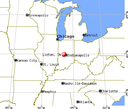 Lizton, Indiana map