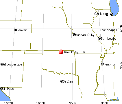 Kaw City, Oklahoma map