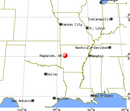 Magazine, Arkansas map