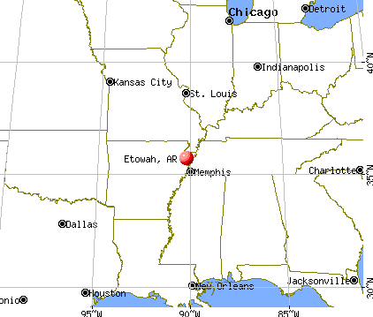 Etowah, Arkansas map