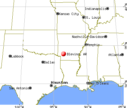 Blevins, Arkansas map