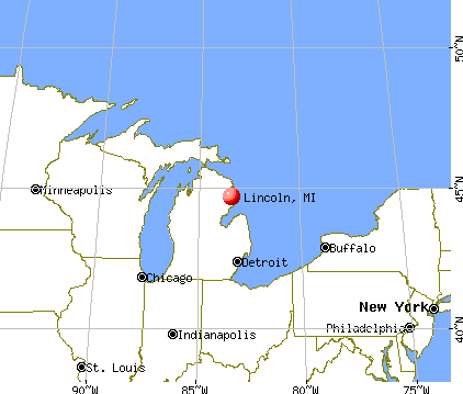 Lincoln, Michigan map