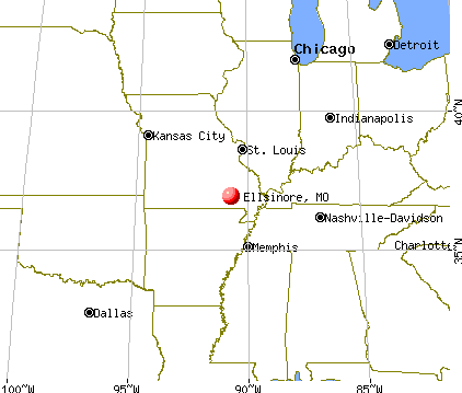 Ellsinore, Missouri map