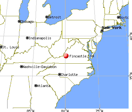 Fincastle, Virginia map