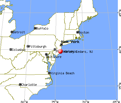 Harvey Cedars, New Jersey map