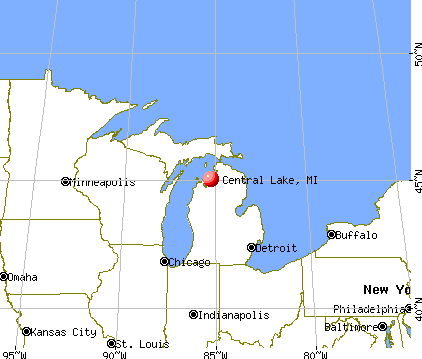 Central Lake, Michigan map