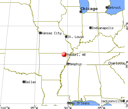 Knobel, Arkansas map