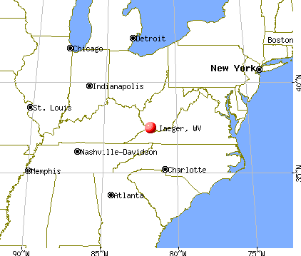 Iaeger, West Virginia map