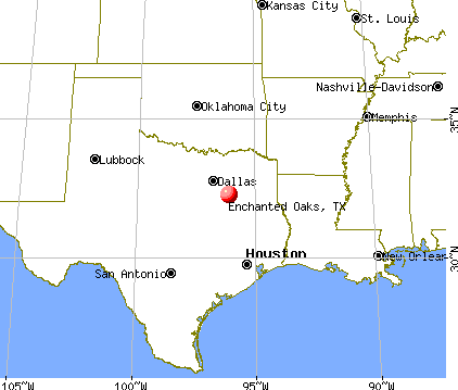 Enchanted Oaks, Texas map