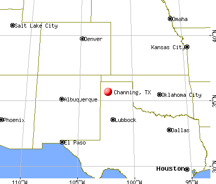 Channing, Texas map