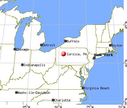 Corsica, Pennsylvania map