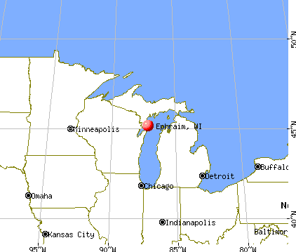 Ephraim, Wisconsin map