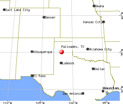 Palisades, Texas map