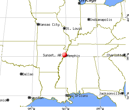Sunset, Arkansas map