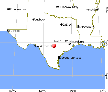 Zuehl, Texas map