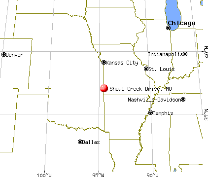 Shoal Creek Drive, Missouri map