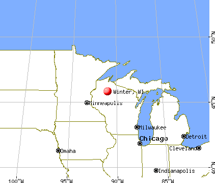 Winter, Wisconsin map