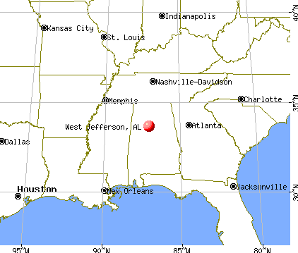 West Jefferson, Alabama map