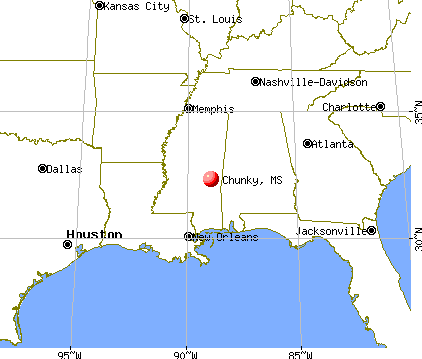 Chunky, Mississippi map