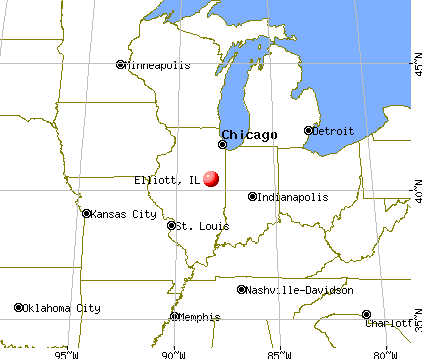 Elliott, Illinois map