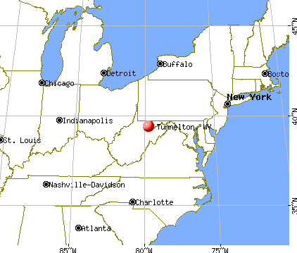 Tunnelton, West Virginia map