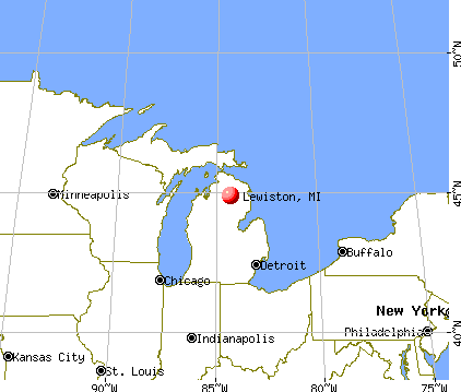 Lewiston, Michigan map