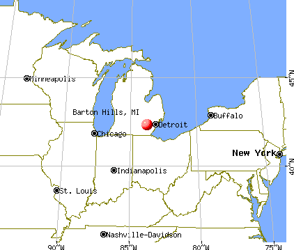 Barton Hills, Michigan map