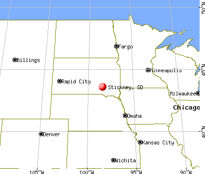 Stickney, South Dakota map
